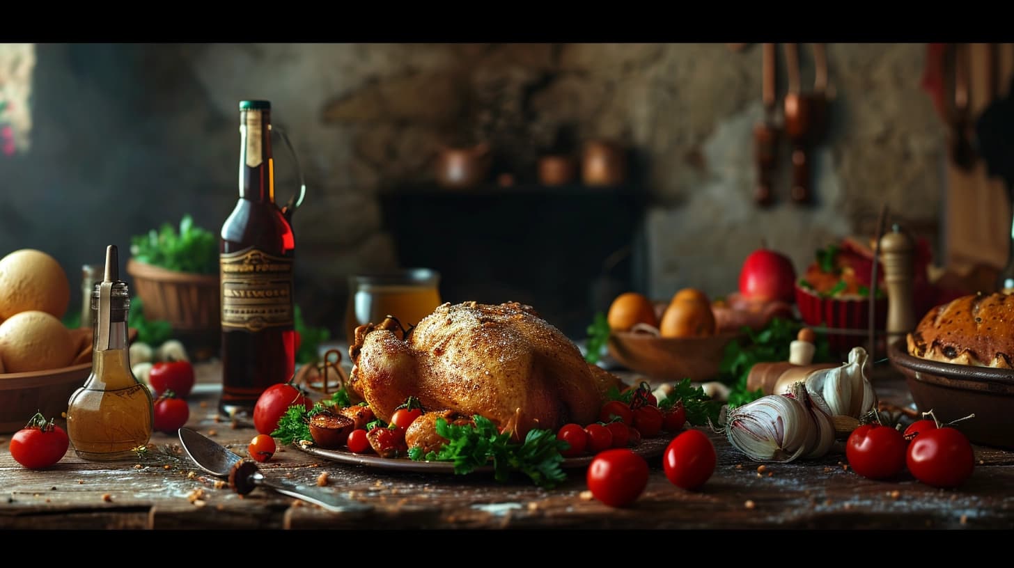 food-with-cider-on-table