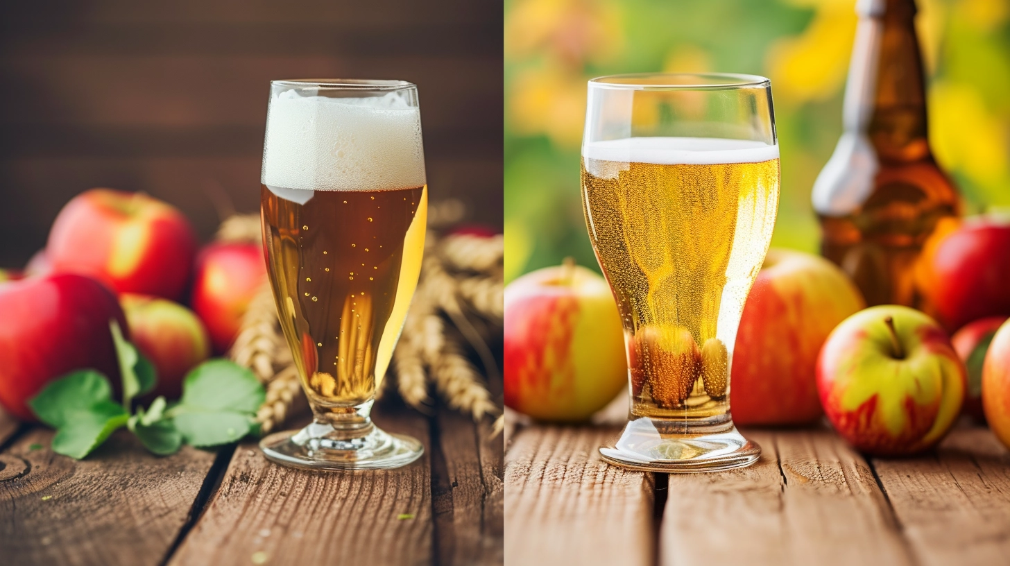 cider-vs-beer being compared side by side